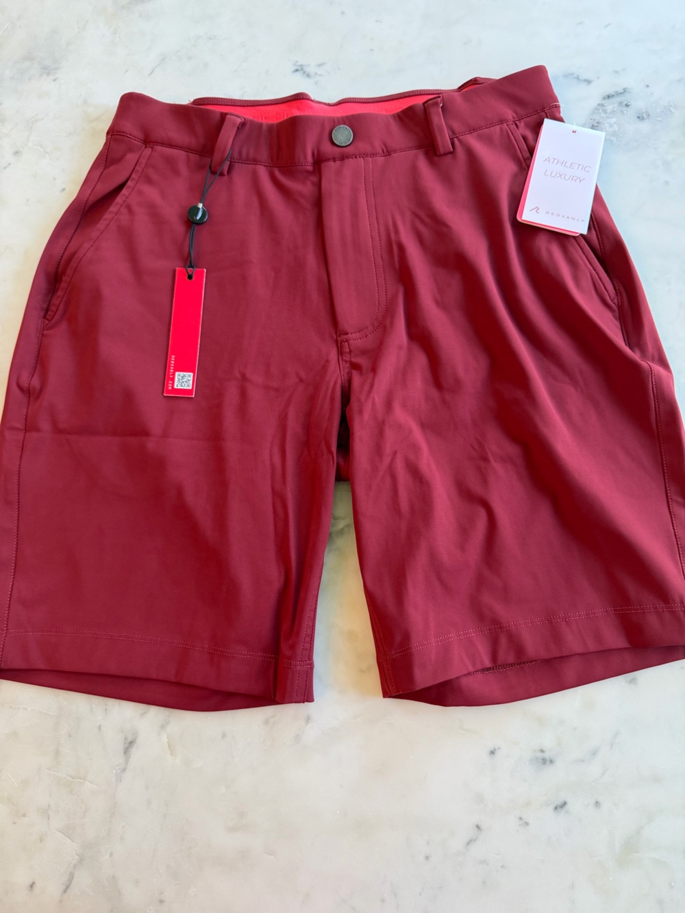 Redvanly Varick Performance Shorts – Maroon – NWT – Size Small